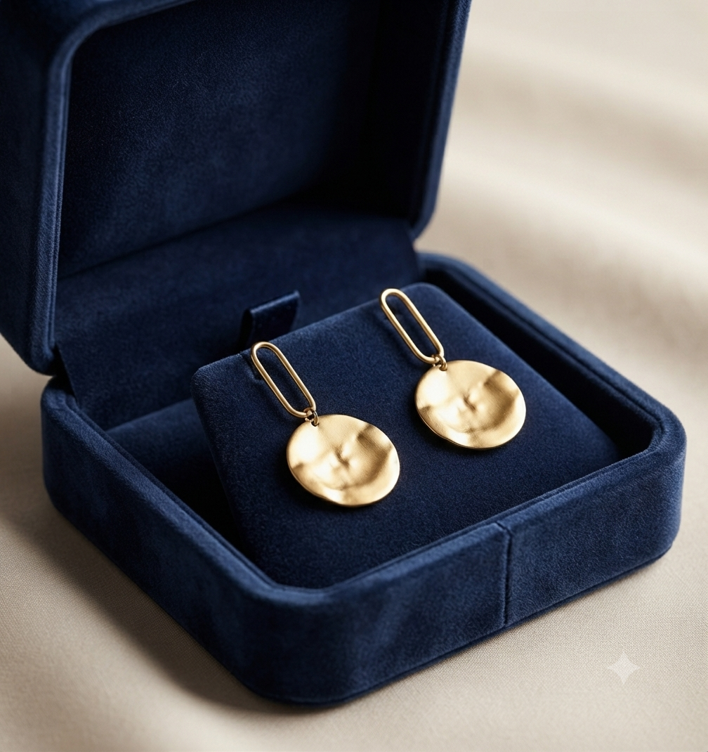 Aura Hammered Disc Earrings