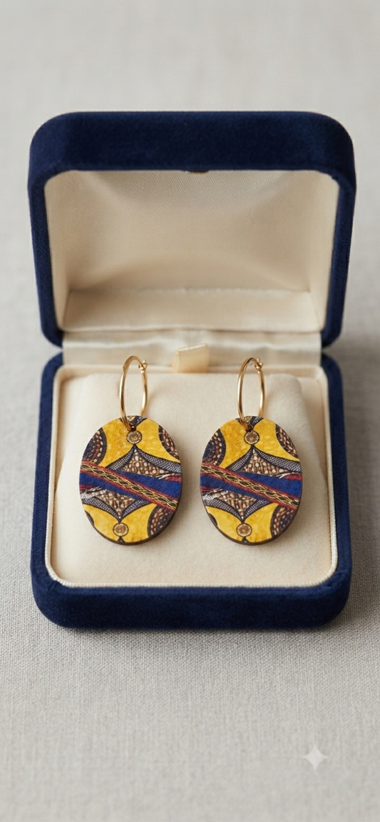 Sunlit Mosaic Oval Hoop Earrings