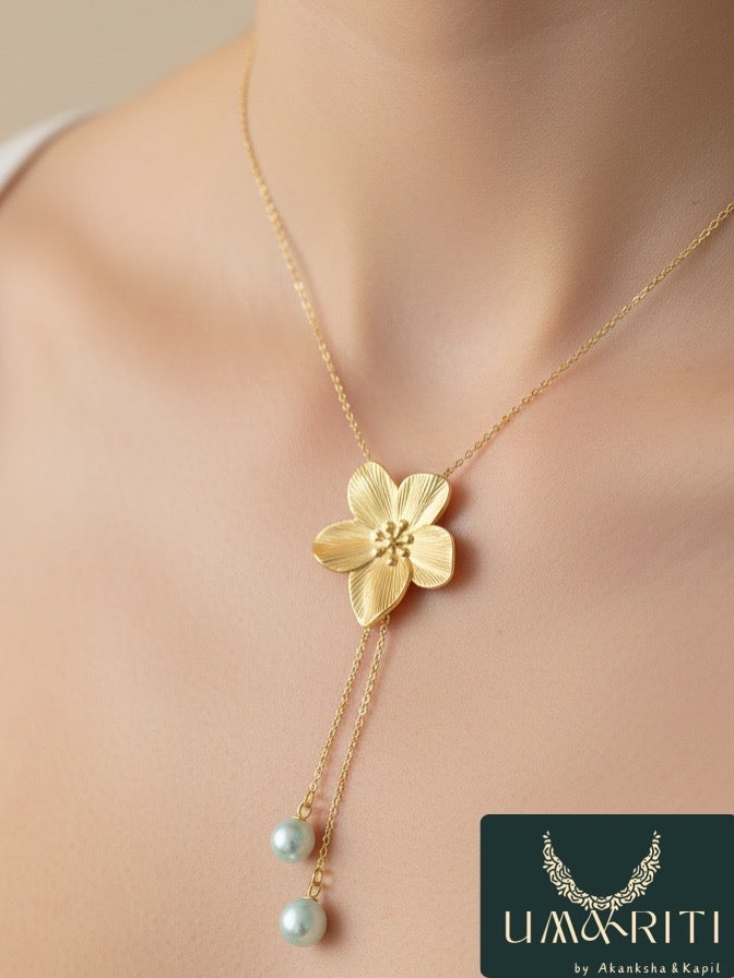 The 'Blossom Stream' Lariat Necklace