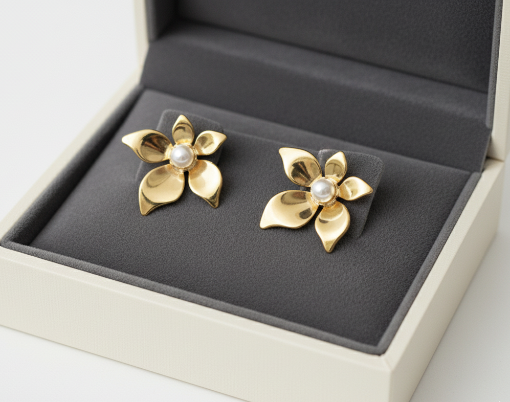 Floral pearl Earrings