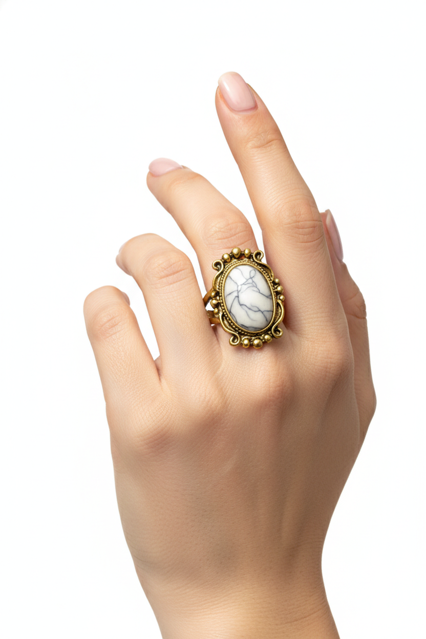 The Empress Alabaster Statement Ring
