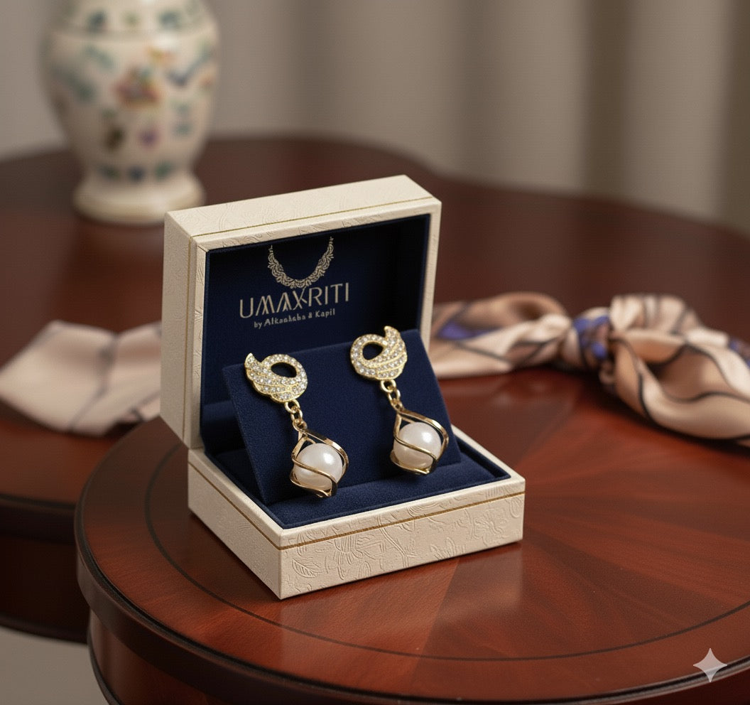 Graceful Swan Pearl Drop Earrings