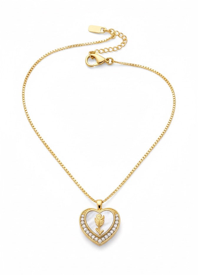 The Golden Arrow Heart Necklace