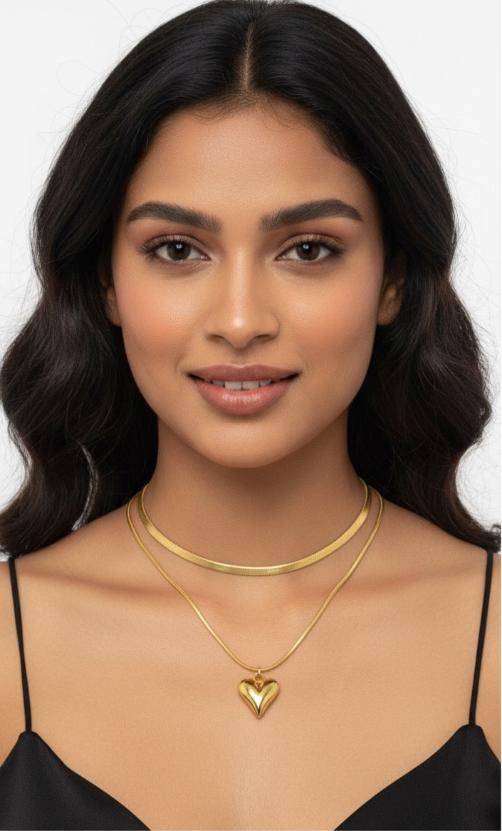 Double-Layered Love: Luxe Snake Chain Necklace