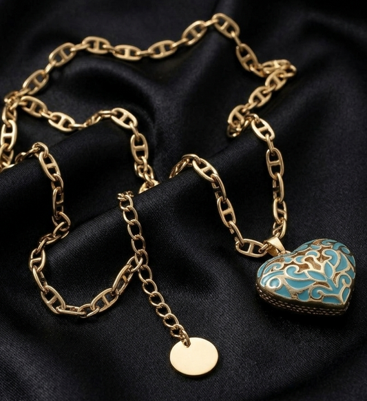 Cyberaqua Heart Necklace