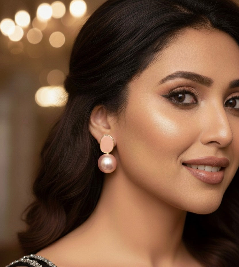 The Mod Muse Peach Studs Earrings