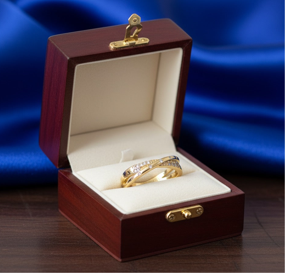 "Twisted Elegance" Pavé Diamond-Accent Ring