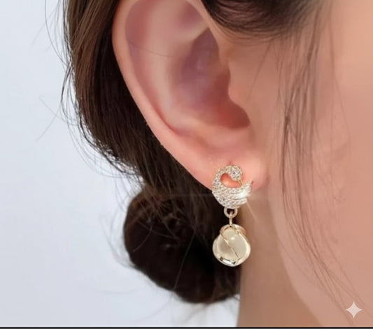 Graceful Swan Pearl Drop Earrings