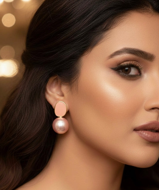 The Mod Muse Peach Studs Earrings