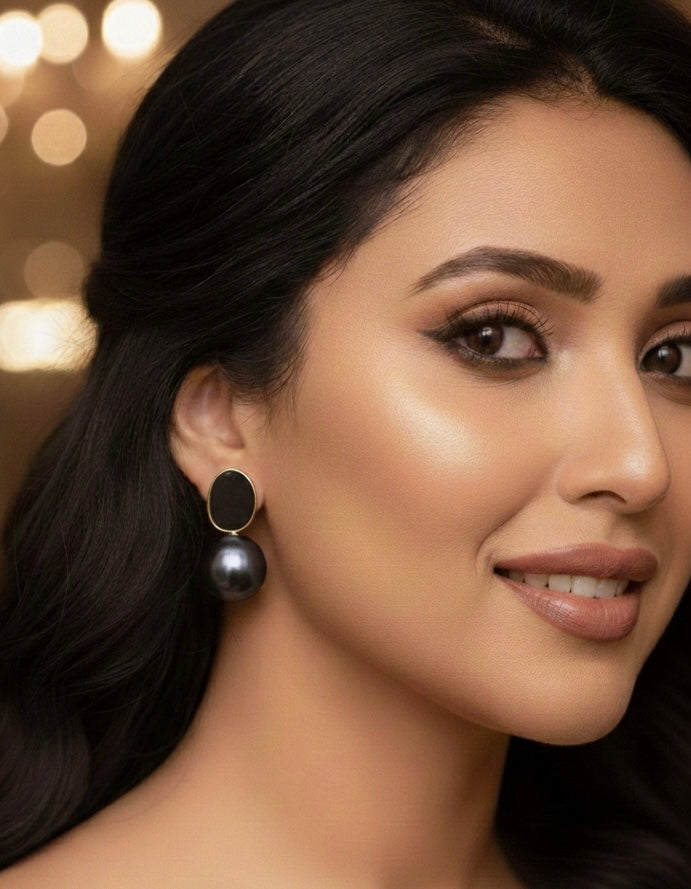 The Mod Muse Black Studs Earrings