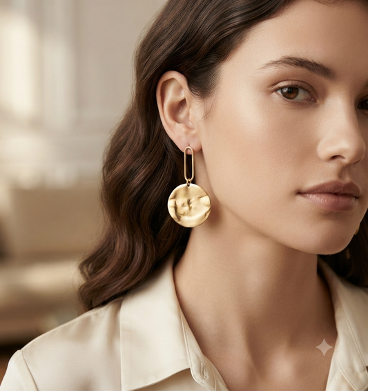 Aura Hammered Disc Earrings