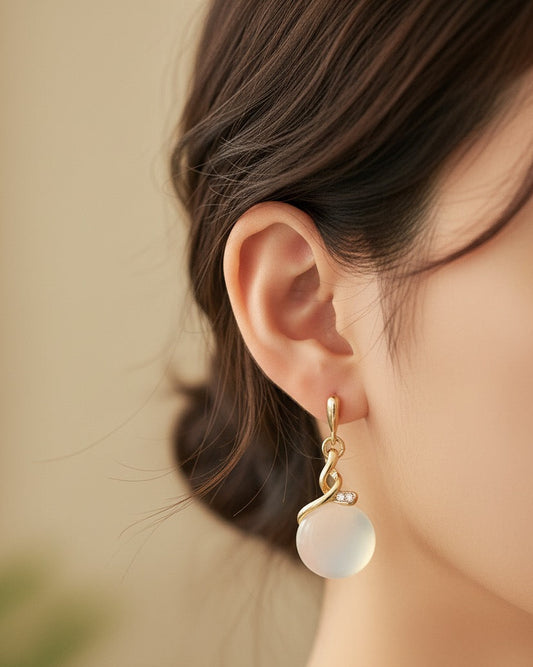 The Lunar Veil Drop Earrings