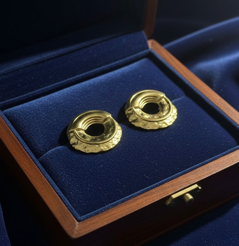 Golden Ripple Hoop Earrings