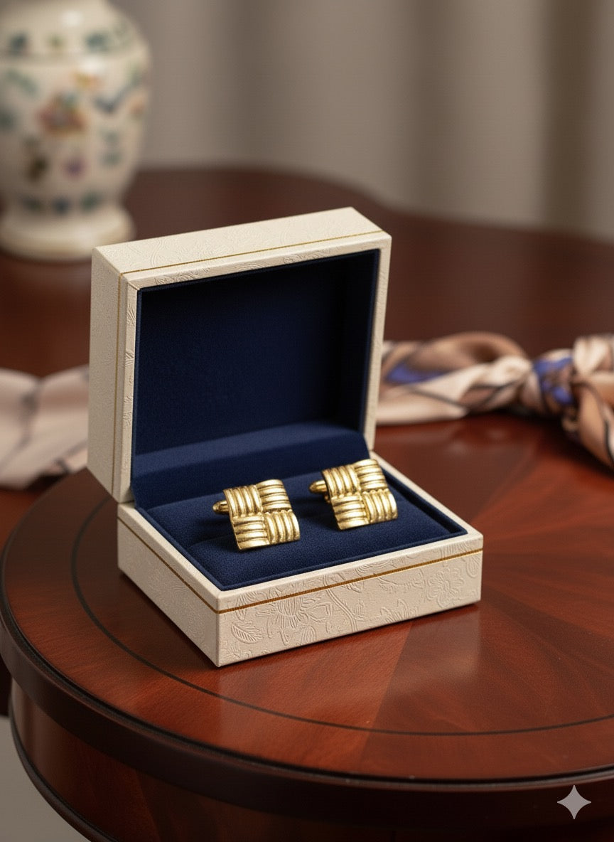 Woven Luxe Square Stud Earrings