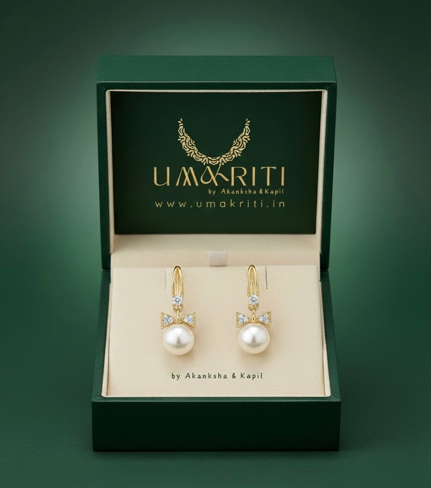 The Prima Donna Bow & Pearl Drop Earrings
