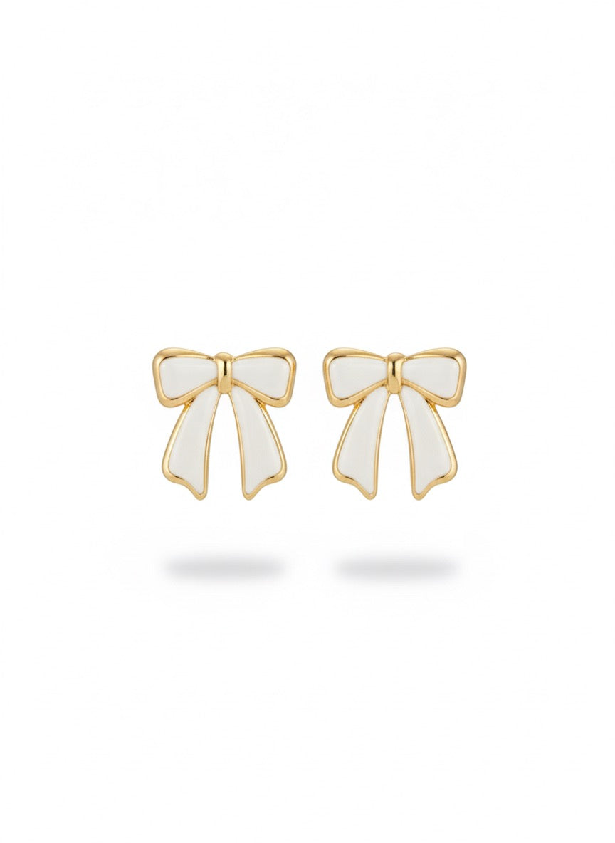 Petite Porcelain Bow Studs Earrings