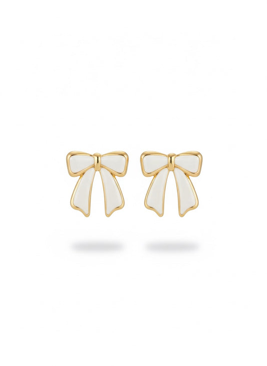Petite Porcelain Bow Studs Earrings