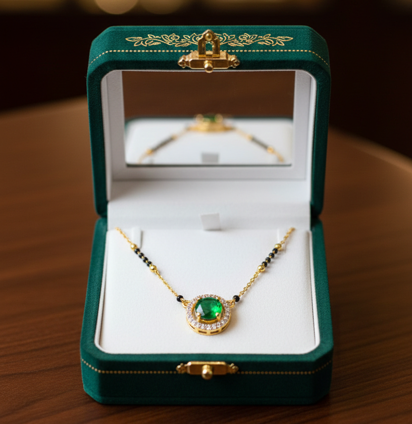 The Emerald Glow Mangalsutra