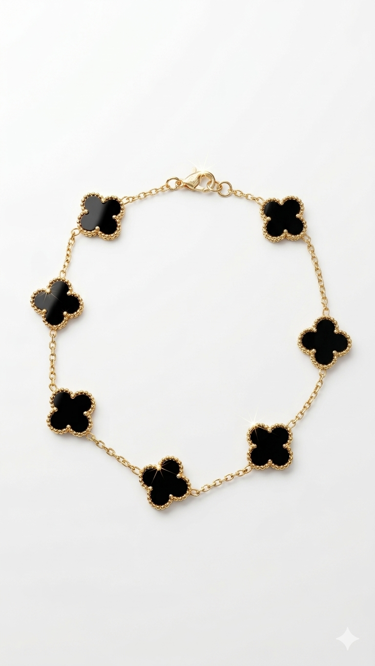 Midnight Clover Link Bracelet
