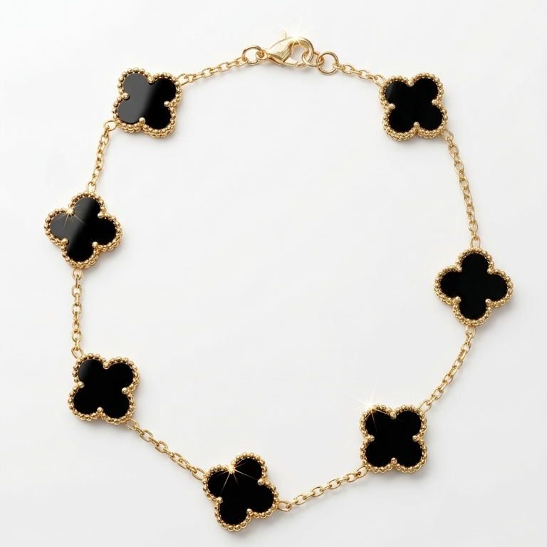 Midnight Clover Link Bracelet