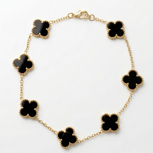 Midnight Clover Link Bracelet