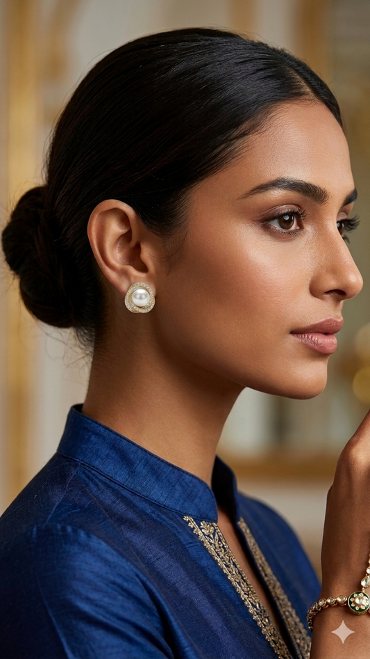 The Pearl Swirl Studs Earrings