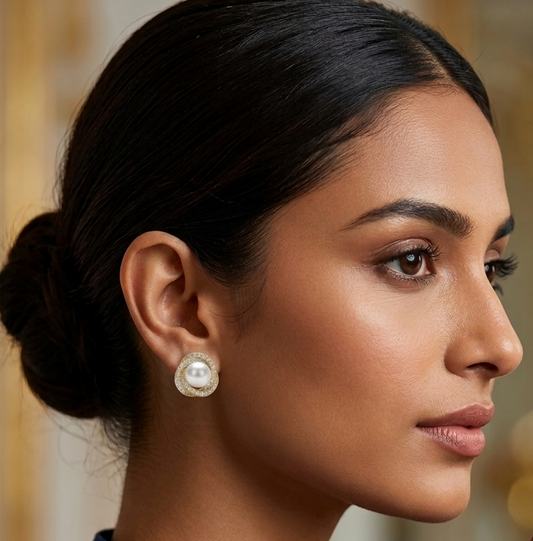 The Pearl Swirl Studs Earrings