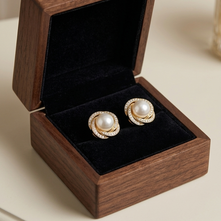 The Pearl Swirl Studs Earrings