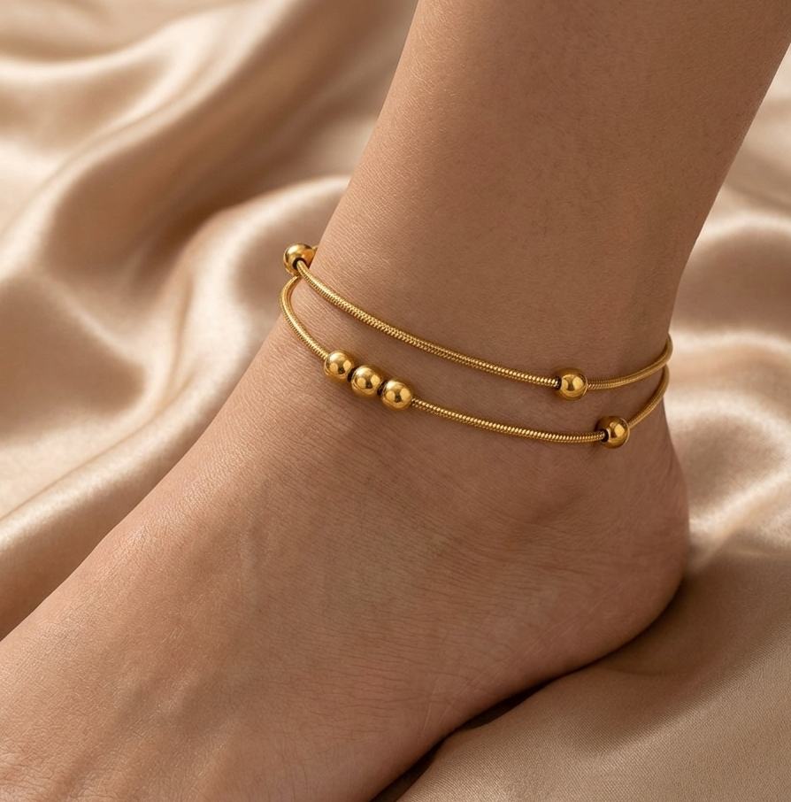 The Golden Beads Anklet