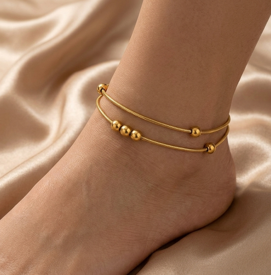 The Golden Beads Anklet