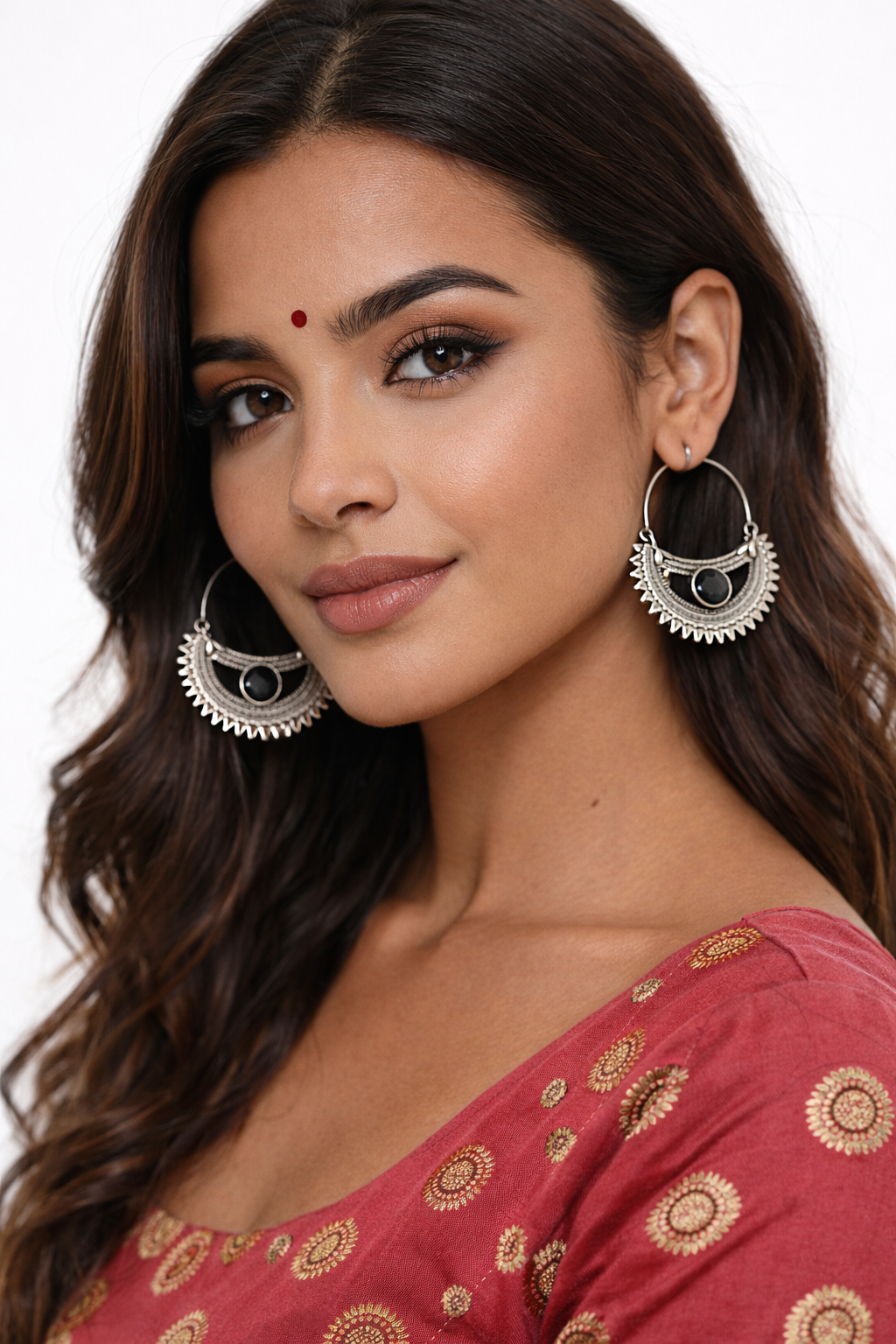 Chandrika Noir Hoop Earrings