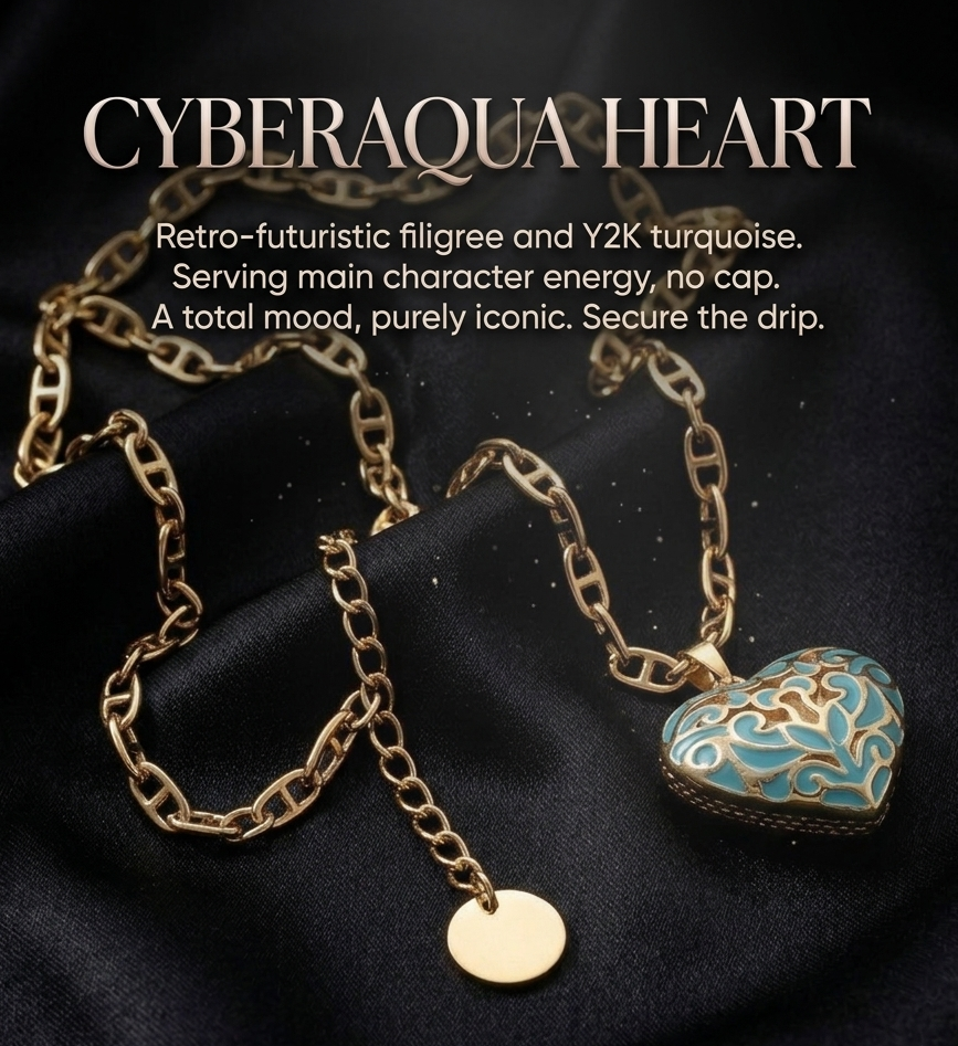 Cyberaqua Heart Necklace