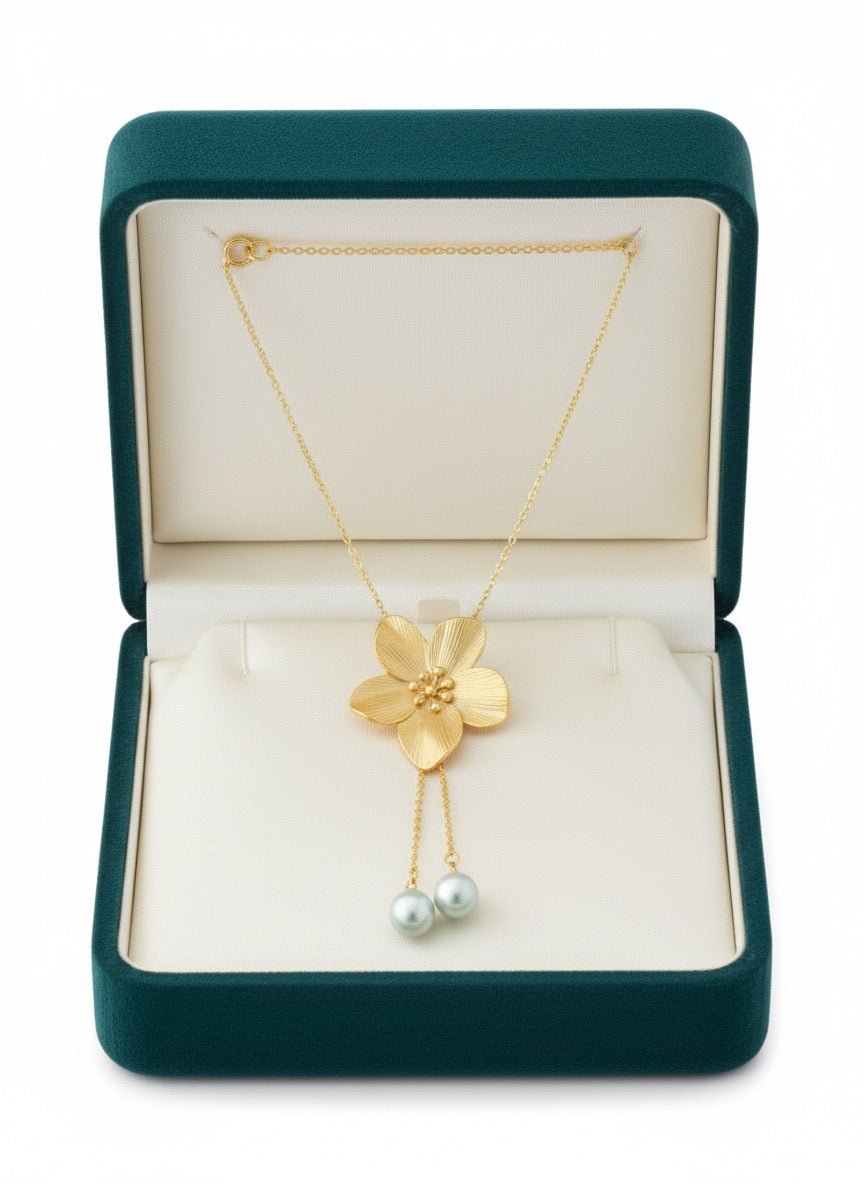The 'Blossom Stream' Lariat Necklace