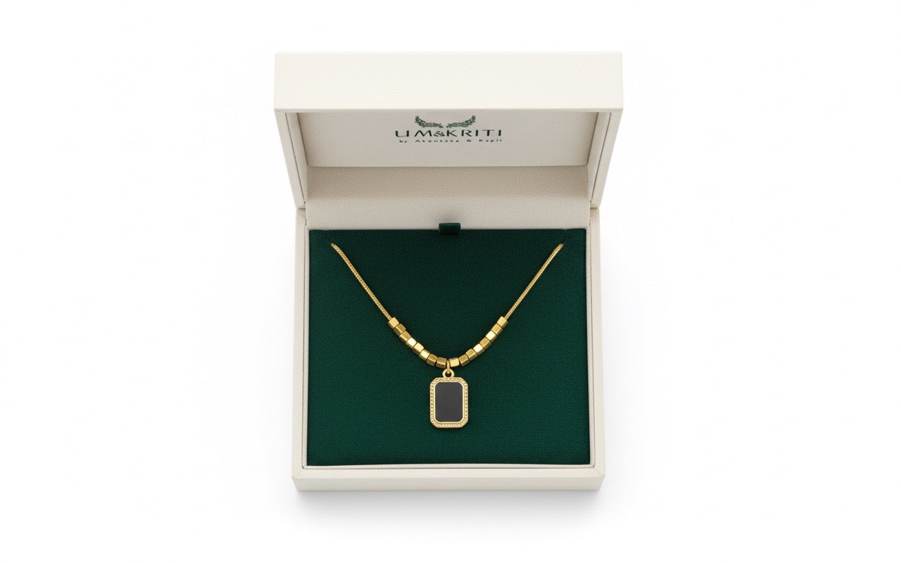 The Geo-Cube Black Statement Necklace