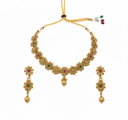 The 'Pushpa' Traditional Floral Choker Set