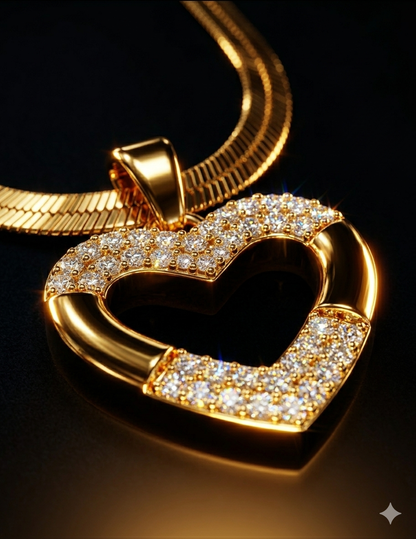 Royal Heart Pavé Pendant Necklace