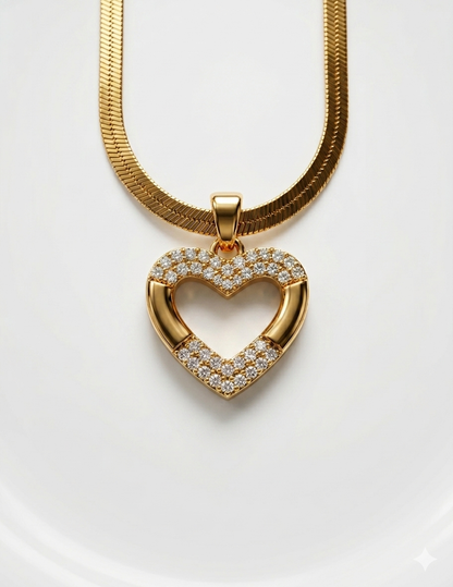 Royal Heart Pavé Pendant Necklace