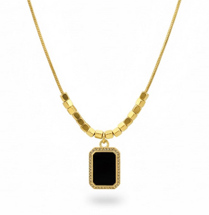The Geo-Cube Black Statement Necklace