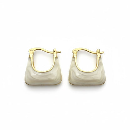 The Chic Handbag Marble Hoop Earrings