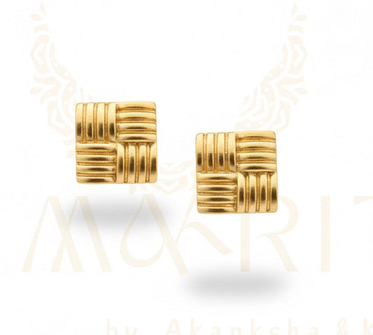 Woven Luxe Square Stud Earrings