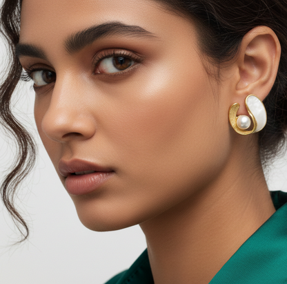 The Moonlit Wave Studs Earrings