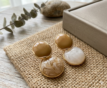 Amber Pearl Drop Earrings