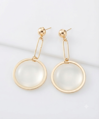 Golden Orbit Drop Earrings