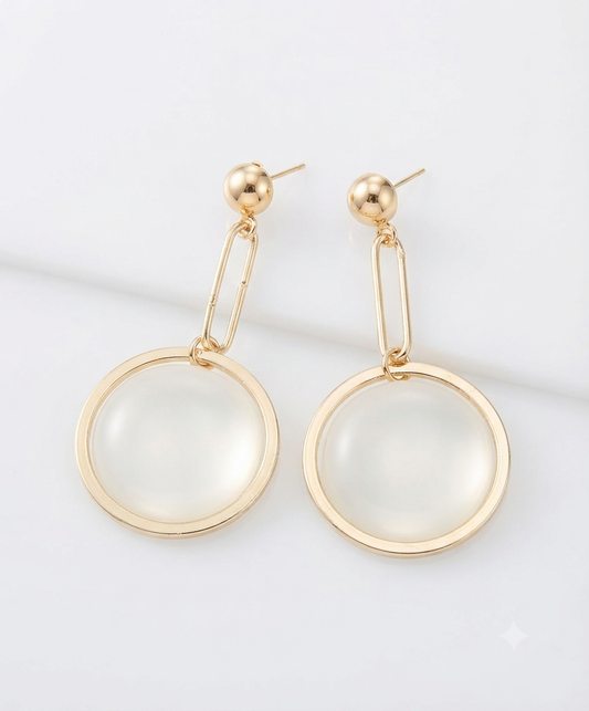 Golden Orbit Drop Earrings