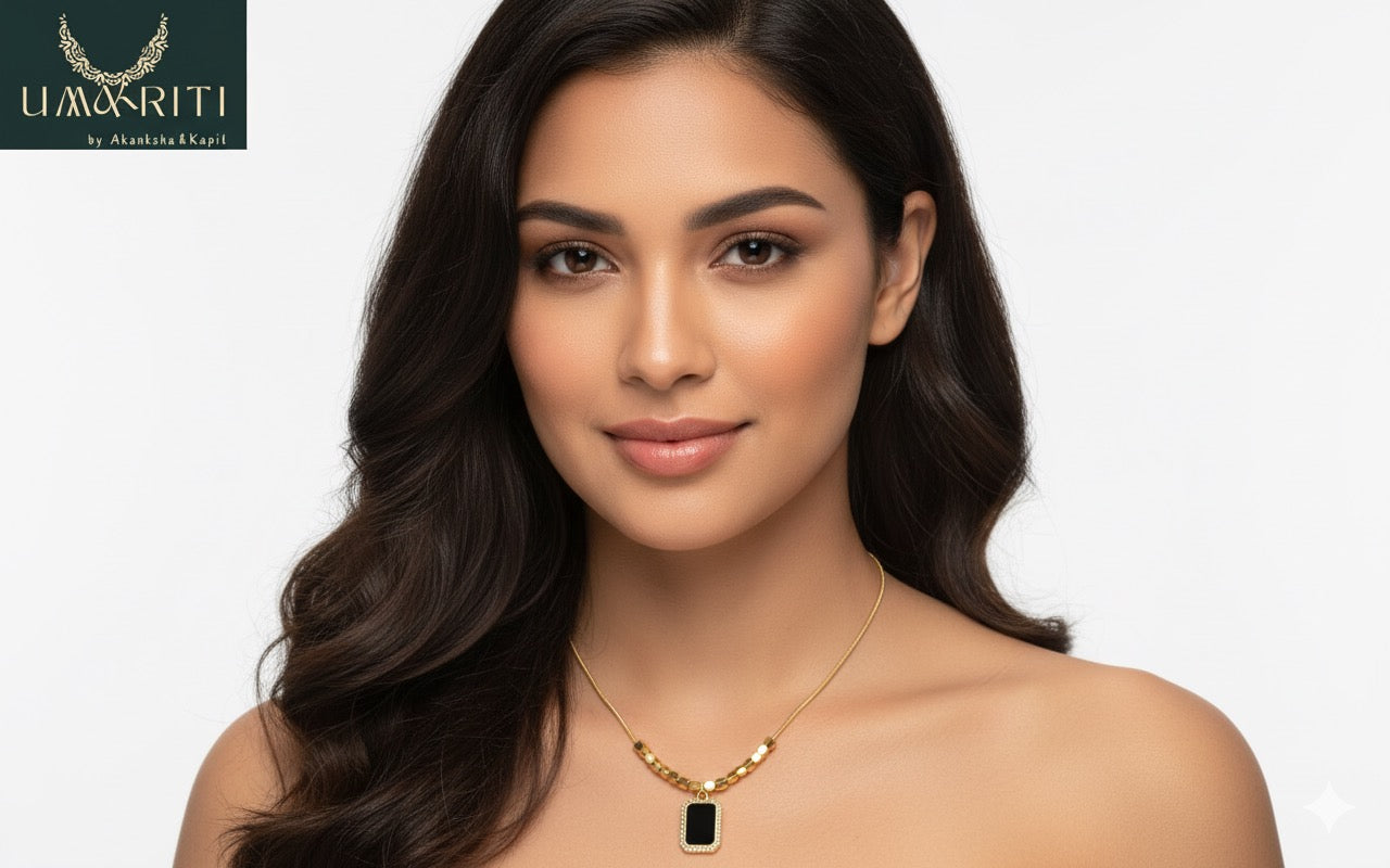 The Geo-Cube Black Statement Necklace