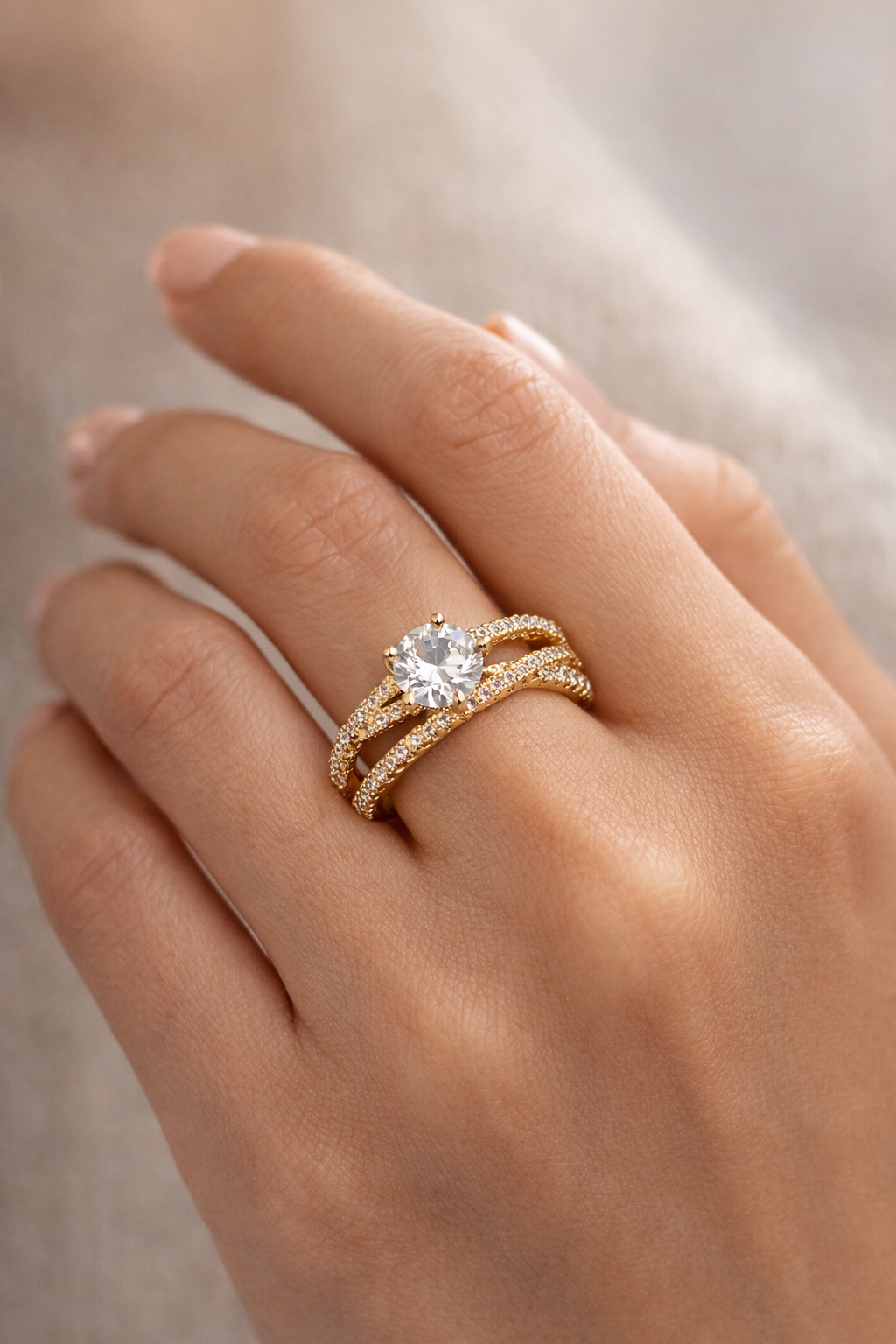 Trinity Solitaire Ring