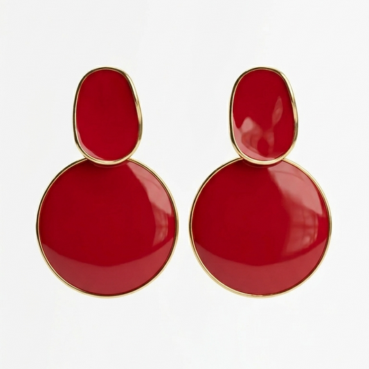 The Red cherry Statement Drops Earrings