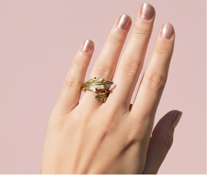 Elven's Leaf Antique Band Ring