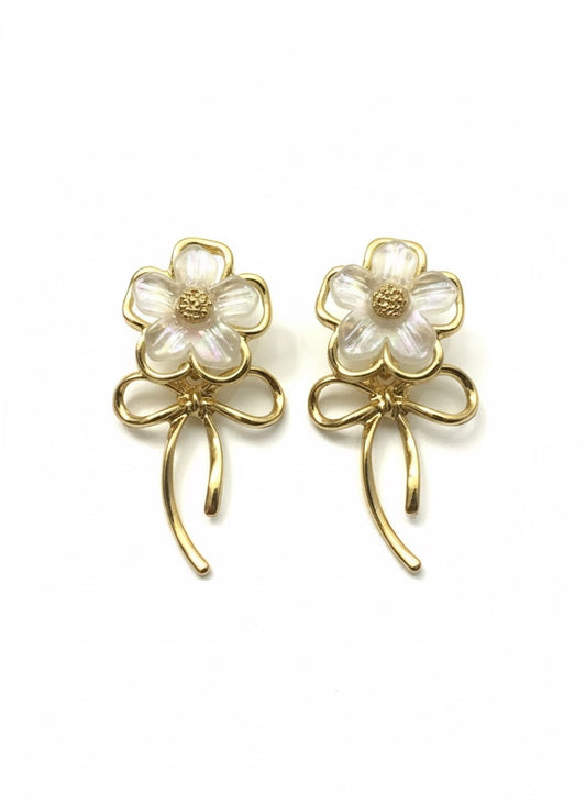 The "Etoile Bloom Bow" Drop Earrings