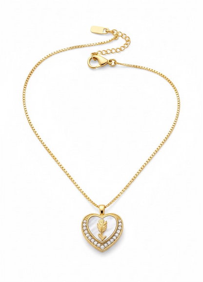The Golden Arrow Heart Necklace